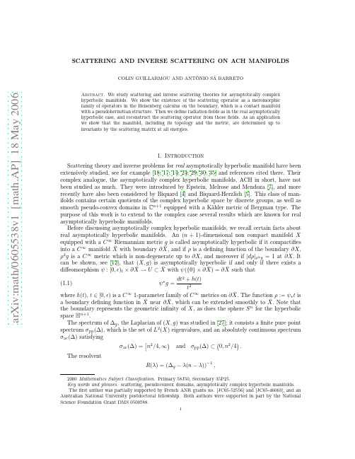 Scattering and Inverse Scattering on ACH Manifolds