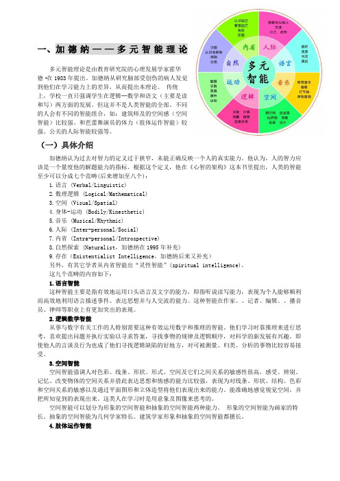 加德纳多元智力理论