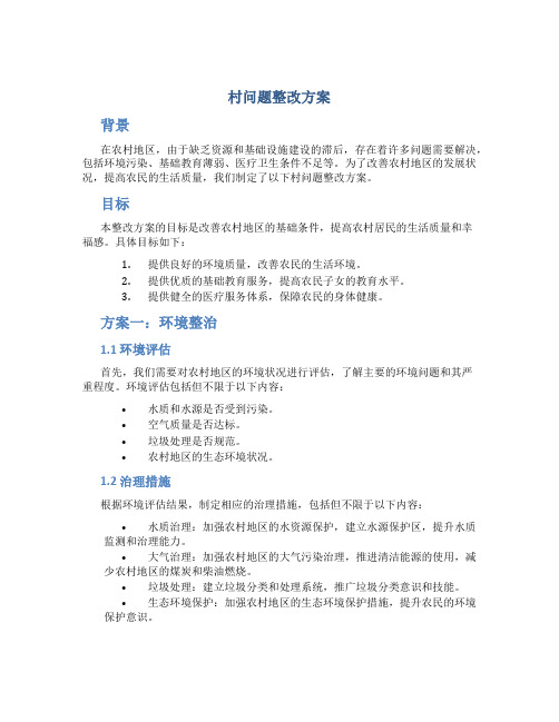 村问题整改方案