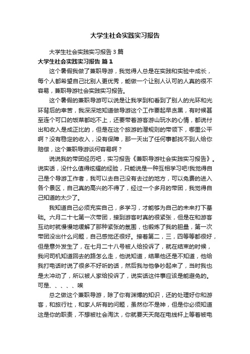 大学生社会实践实习报告