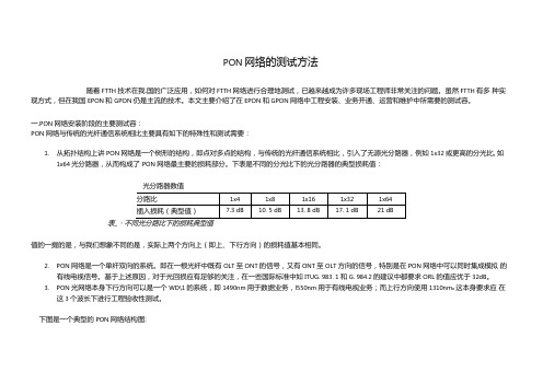 PON网络的测试方法