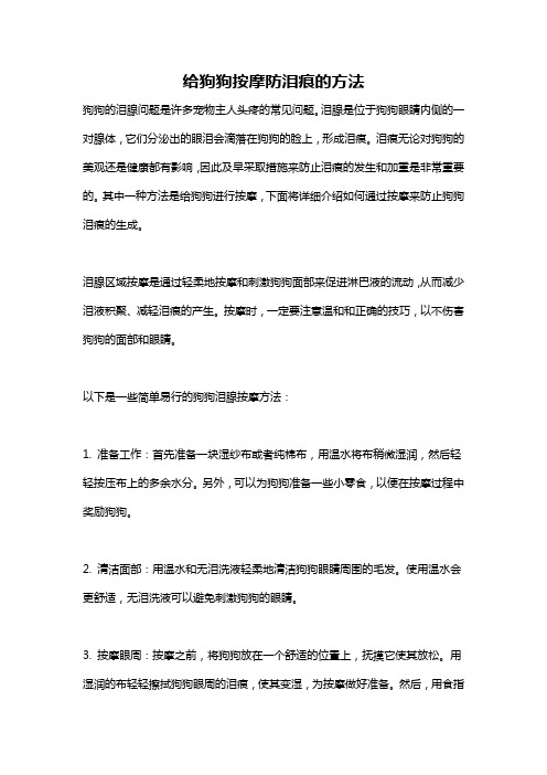 给狗狗按摩防泪痕的方法