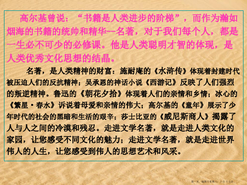 中考语文一轮复习 名著阅读《童年》课件