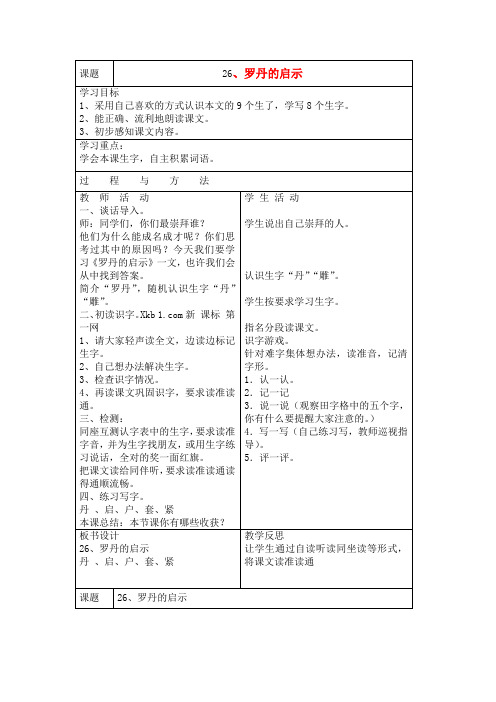 三年级语文下册 罗丹的启示教案 语文A版