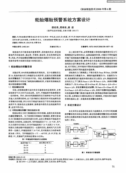 轮胎爆胎预警系统方案设计