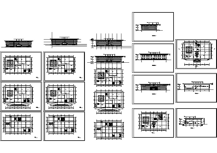 绍兴市某文化节3层城市展览馆建筑设计CAD图纸