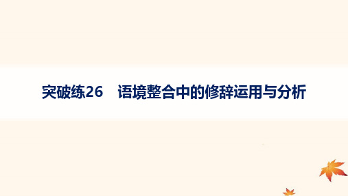 老高考旧教材2025版高考语文二轮复习专题7语言策略与技能突破练26语境整合中的修辞运用与分析课件