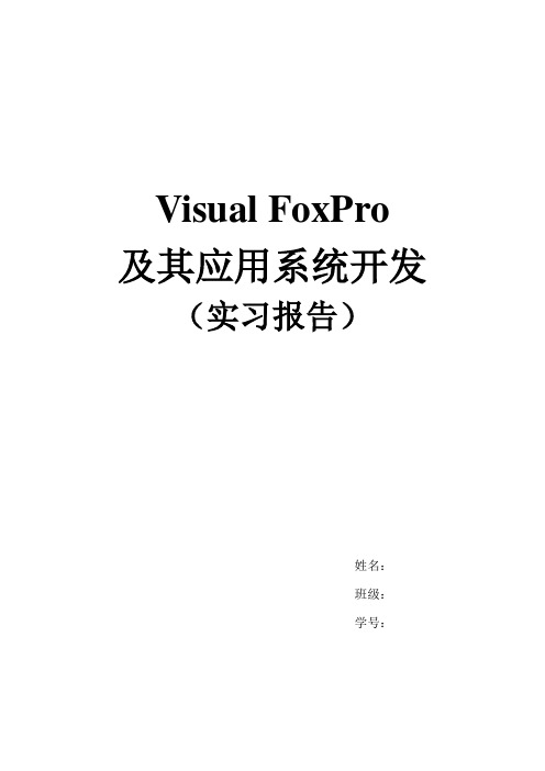 VFP实习报告