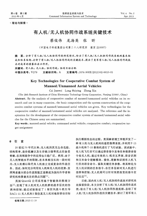 有人机／无人机协同作战系统关键技术