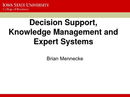 Decision Support, Knowledge Management and Expert Systems