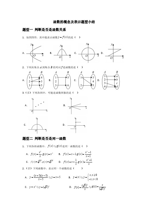 函数的概念及表示题型小结