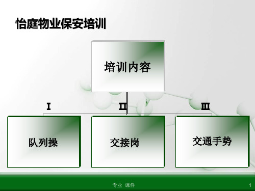 物业保安交接班、队列、交通手势培训(精品课件)