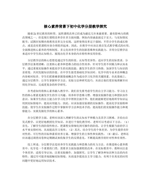 核心素养背景下初中化学分层教学探究