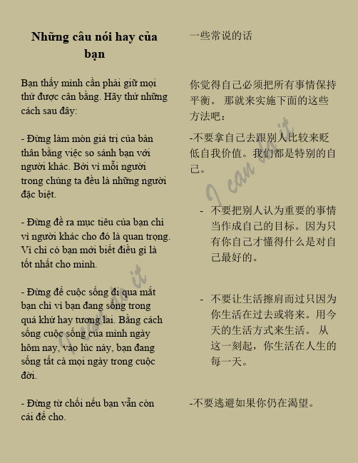 一些不错的句子 越南语-汉语