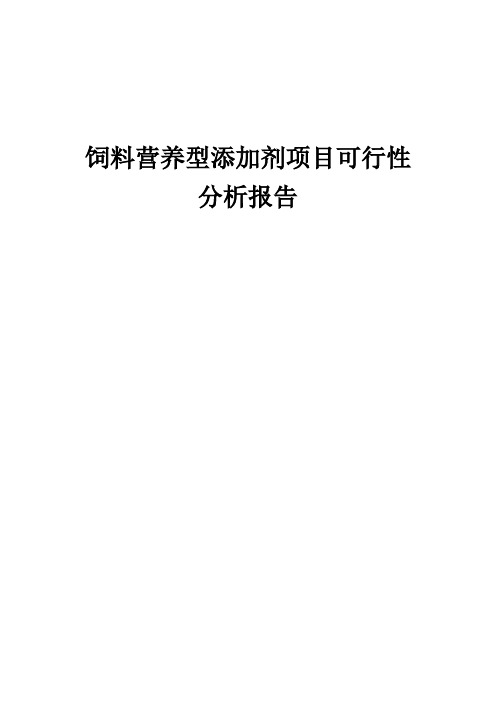 2024年饲料营养型添加剂项目可行性分析报告