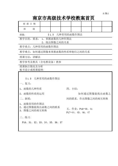 1.5  几种常用的函数作图法