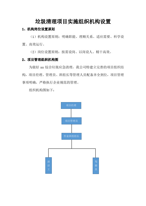 垃圾清理项目实施组织机构设置