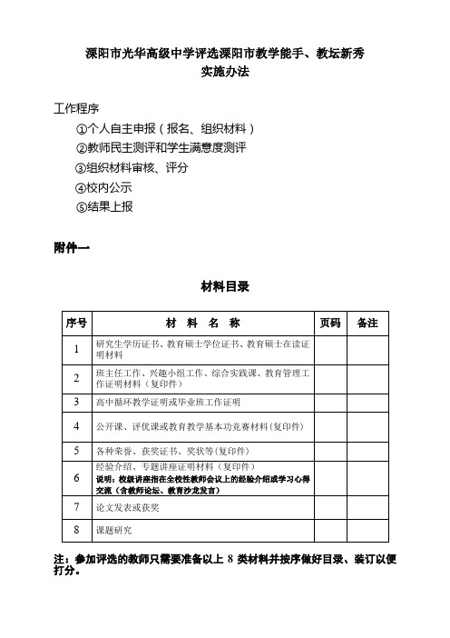 溧阳市光华高级中学评选溧阳市教学能手、教坛新秀