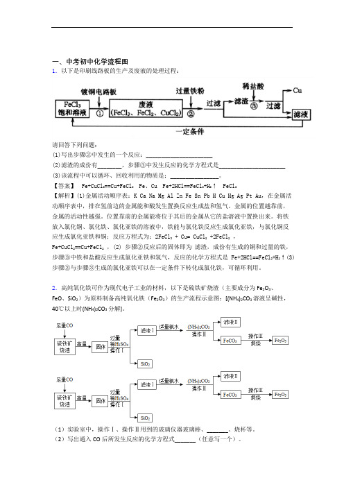 2020-2021备战中考化学专题《流程图》综合检测试卷含答案