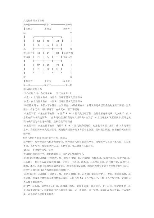 八运卯山酉向下卦明