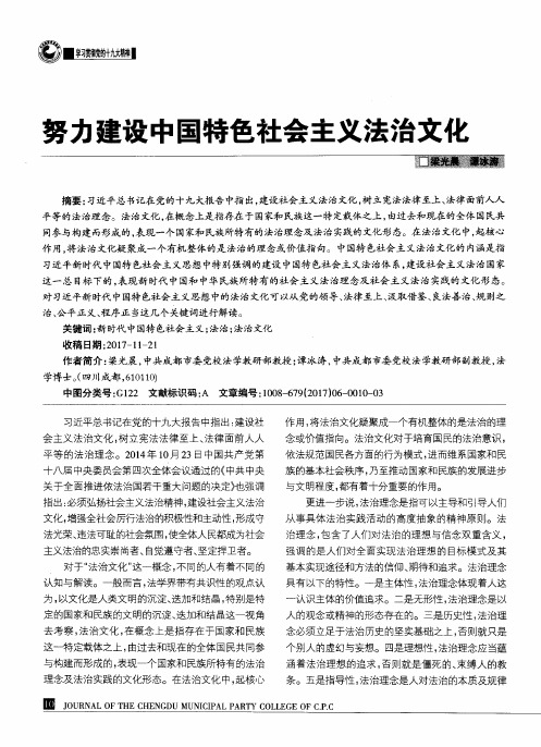 努力建设中国特色社会主义法治文化