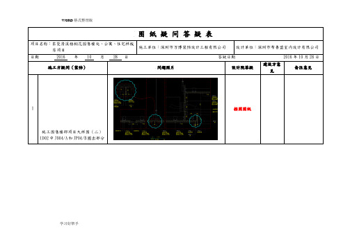 图纸疑问答疑表(范例)