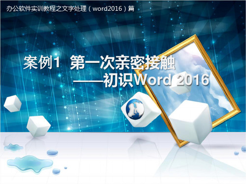 办公软件实训教程(WORD2016)案例1