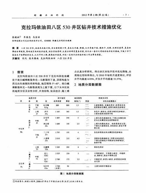 克拉玛依油田八区530井区钻井技术措施优化