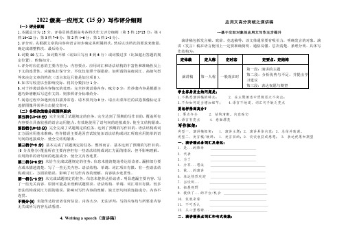 应用文之演讲稿作文学案-高中英语外研版