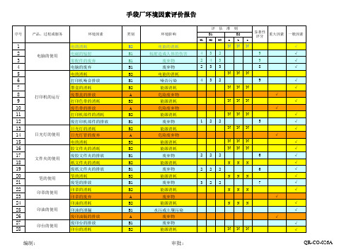 手袋厂环境因素评价报告