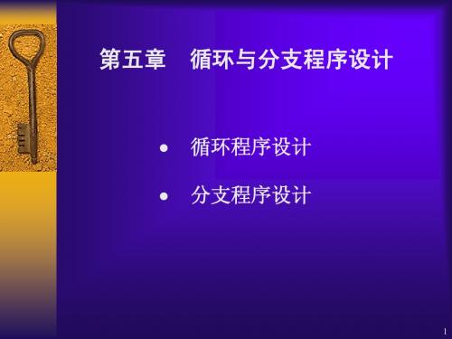 第五章 循环与分支程序设计