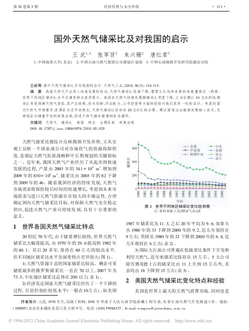 国外天然气储采比及对我国的启示