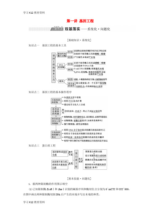 精选推荐2019版高考生物一轮复习现代生物科技专题第一讲基因工程精选教案