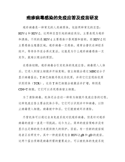 疱疹病毒感染的免疫应答及疫苗研发