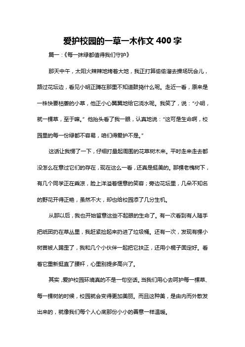 爱护校园的一草一木作文400字