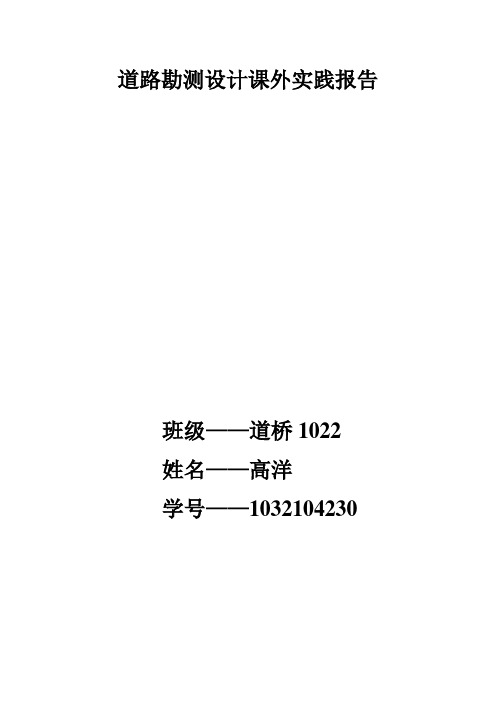 道路勘测设计论文