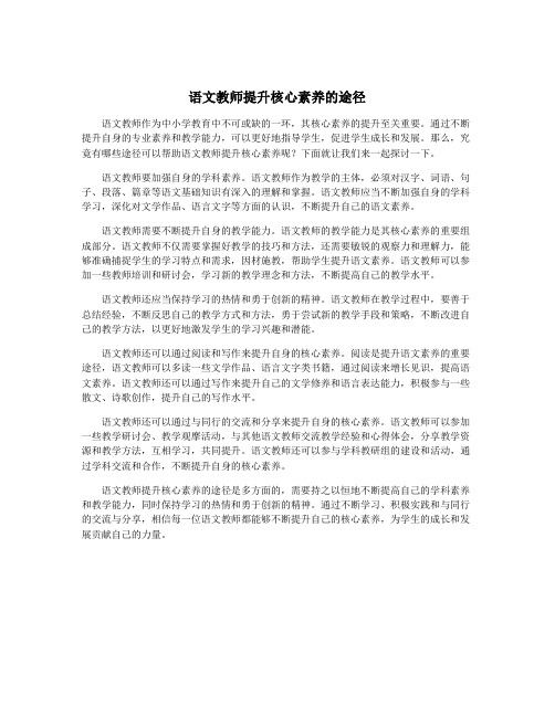 语文教师提升核心素养的途径