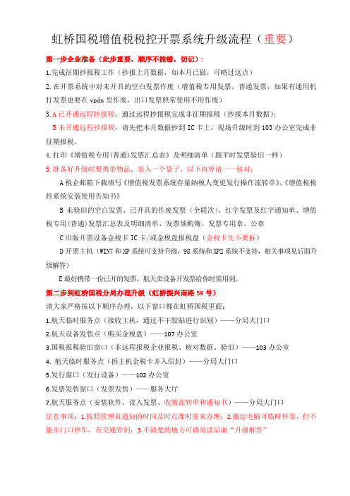 2015年虹桥国税开票系统升级ABC