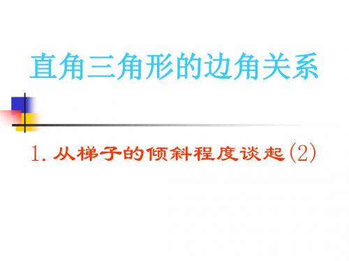 北师大版数学九年级下册《从梯子的倾斜程度谈起》最新优质课