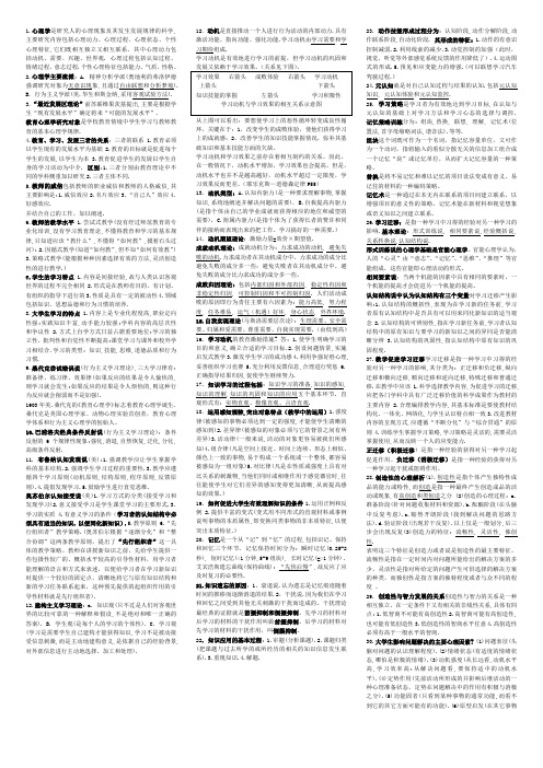 心理学2013江苏省高教教师岗前培训考试重点