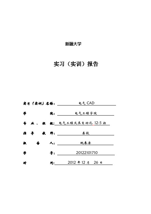 电气CAD课程设计99570-范本模板