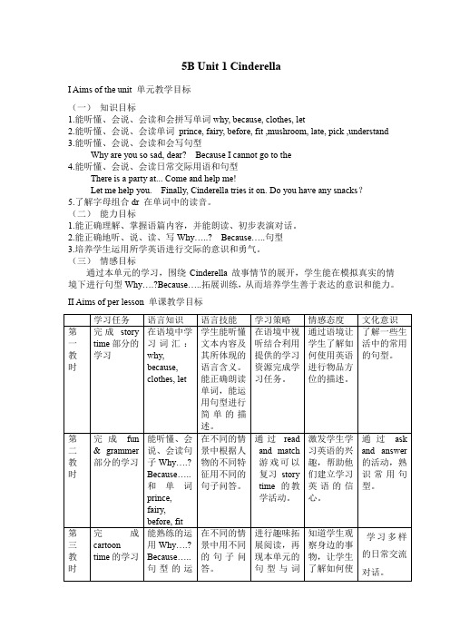 精品教案译林版五年级英语下册U1Cinderella