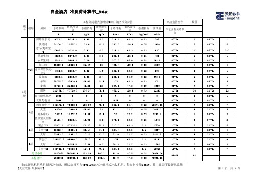 冷负荷计算书2