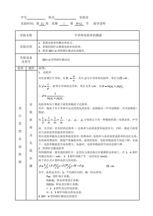 半导体物理实验报告1