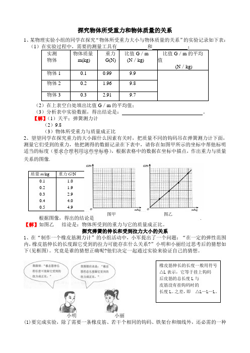 人教版八年级物理下册 实验专题