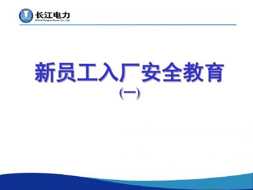 最新电力新员工入厂安全教育精品资料