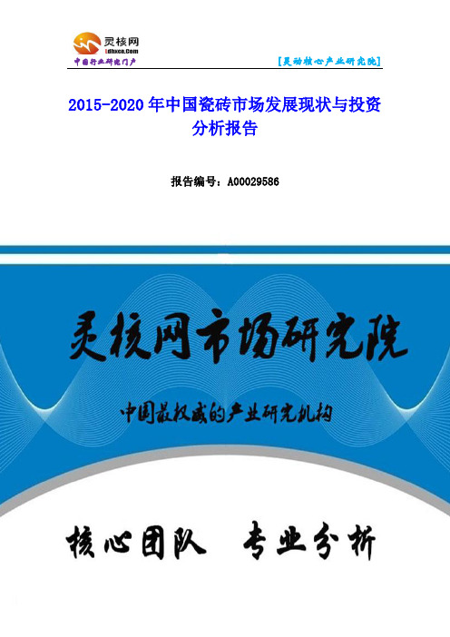 中国瓷砖市场现状与未来发展趋势报告-灵核网