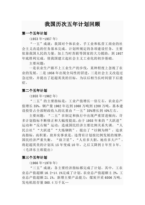 我国历次五年计划回顾 (2)