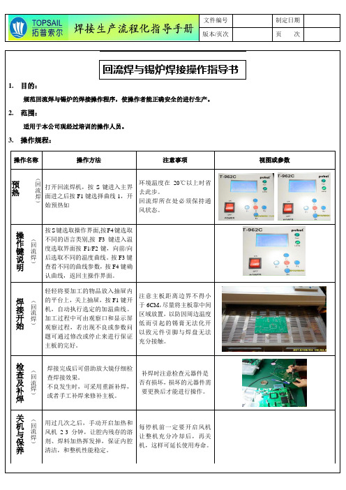 回流焊与锡炉操作指导书