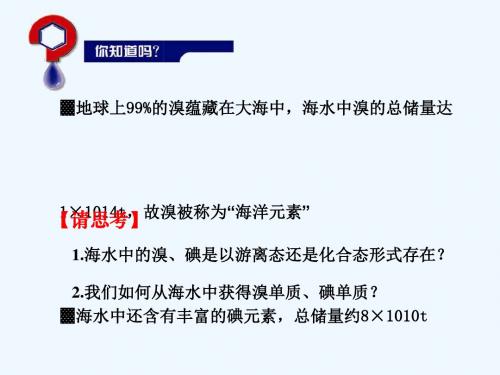 2017-2018高中化学 专题2 从海水中获得的化学物质 第1单元 氯 溴 碘及其化合物——溴、碘的提取 苏教必修1